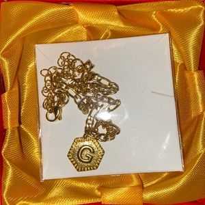 10K Gold Letter Anklet - G